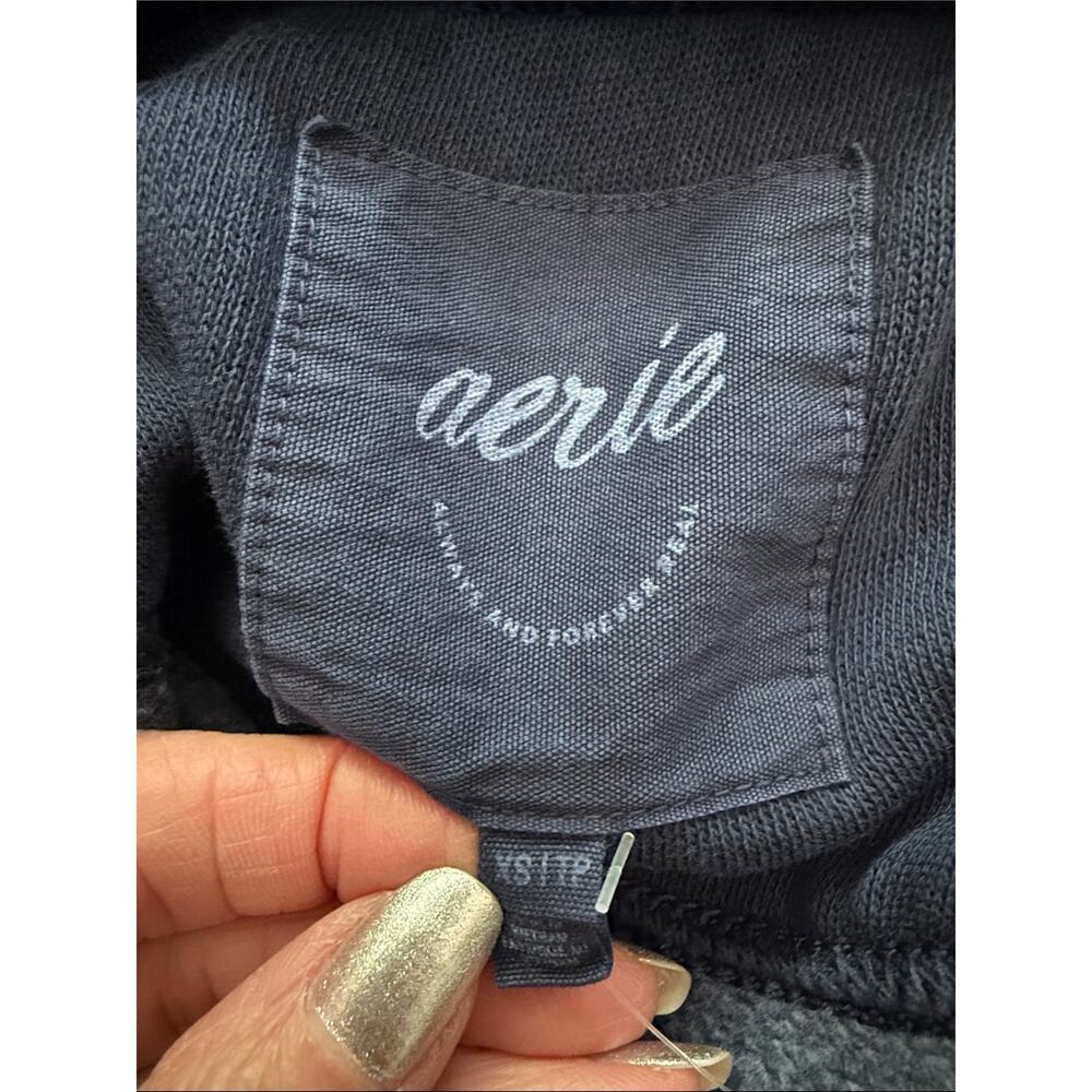 NWT Aerie Navy Blue Tres Chic Popover Classic Preppy Nantucket Beach Sweatshirt - Picture 3 of 4